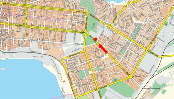 Схема рекламной плоскости по адресу Мира пр., возле рынка "Колос", супермаркетов "Велмарт", "Эльдорадо", в сторону кольца автовокзала, центра