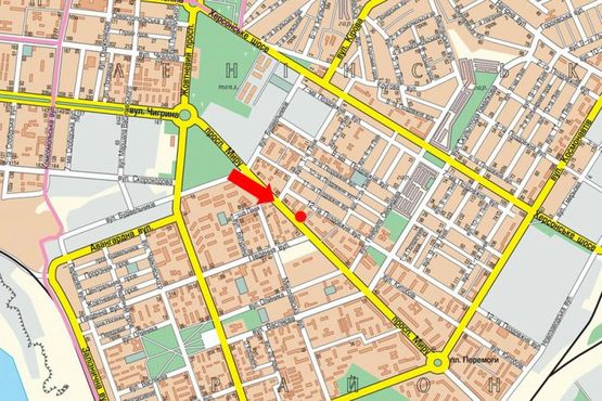 Схема рекламной плоскости по адресу Мира пр. / Южная ул., коледж экономики и права, в сторону Победы пл., ж/д вокзала, супермаркета "АТБ", из центра