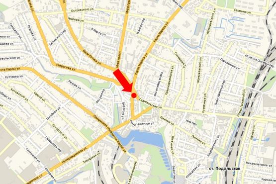 Схема рекламної площини за адресою 600-летия Шепетовки ул., 1 / Судилковская ул., возле парка "Победы"