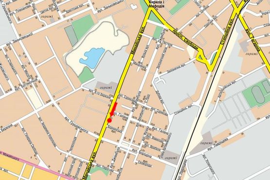 Схема рекламной плоскости по адресу Минайская ул., возле магазина "Осетия"