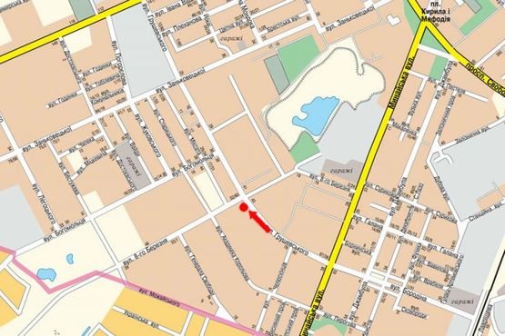 Схема рекламной плоскости по адресу Грушевского ул. / ул. 8 Марта