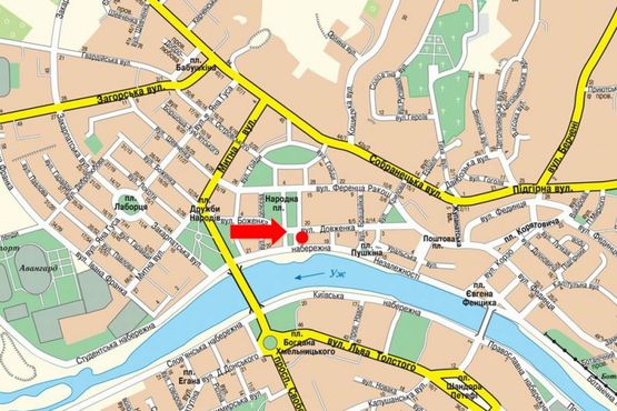 Схема рекламной плоскости по адресу Народная пл. / ул. Довженко, возле "Облсовета"