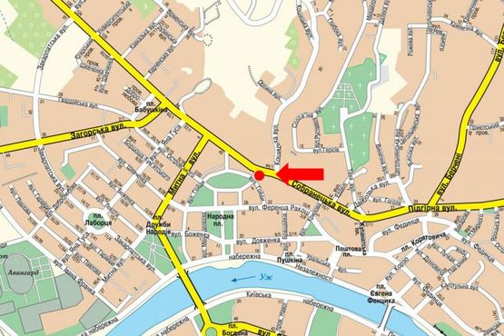 Схема рекламной плоскости по адресу Собранецкая ул. / ул. Ломоносова, возле "Облпотребсоюза", левый