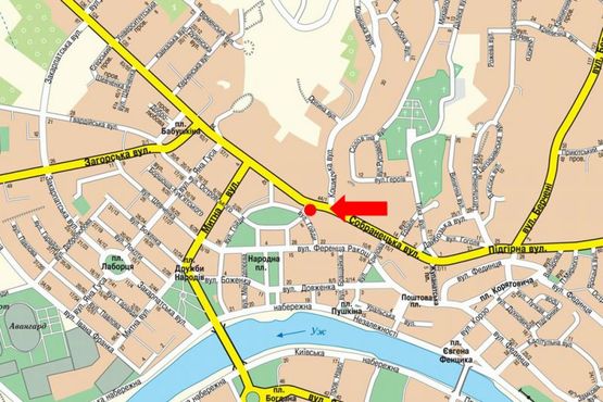 Схема рекламной плоскости по адресу Собранецкая ул. / ул. Ломоносова, возле "Облпотребсоюза", правый