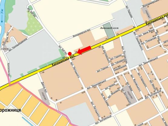 Схема рекламной плоскости по адресу Капушанская ул. - ул. Бабяка, в сторону магазина "Веллмарт"
