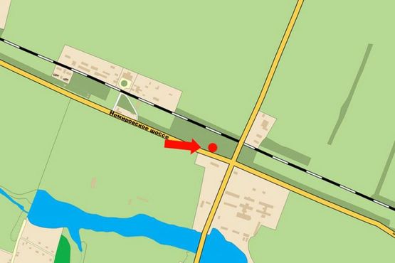 Схема рекламної площини за адресою Немировское шоссе, выезд из города, верхний