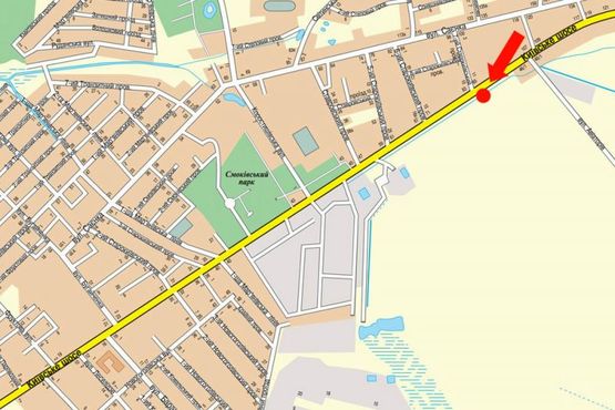 Схема рекламной плоскости по адресу Киевское шоссе, поворот на Аэропорт, въезд в Житомир