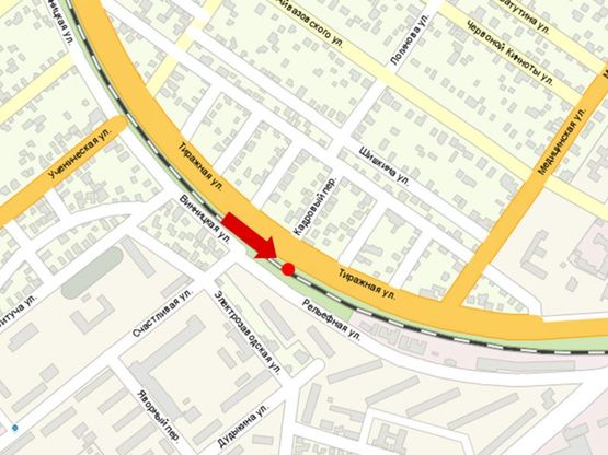Схема рекламной плоскости по адресу Тиражная ул., 20, напротив, в сторону ГЭС