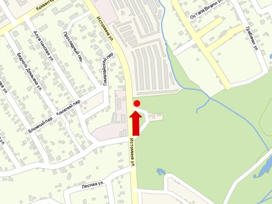 Схема рекламной плоскости по адресу Истомина ул., 54, напротив, в сторону Зачиняева ул.