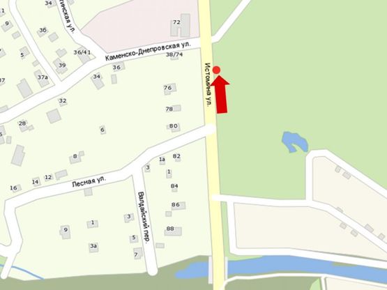 Схема рекламной плоскости по адресу Истомина ул., 78, напротив, в сторону Зачиняева ул.