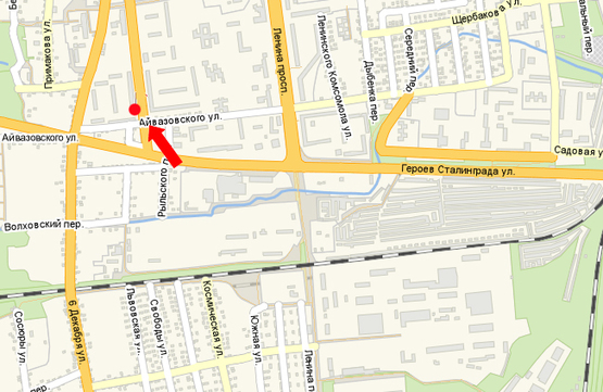 Схема рекламної площини за адресою 6-го Декабря ул., 143