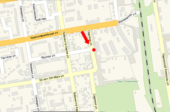 Схема рекламної площини за адресою Садовая ул., возле автовокзала