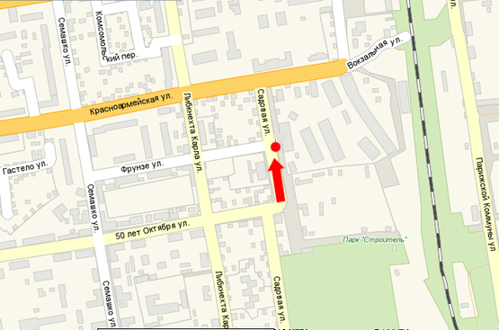 Схема рекламної площини за адресою Садовая ул., возле автовокзала