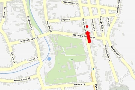 Схема рекламної площини за адресою Мужайская ул., вьезд со стороны г. Виноградов