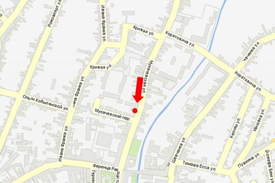 Схема рекламної площини за адресою Мукачивская ул., вьезд со стороны г. Ужгород