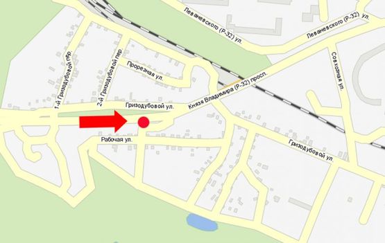 Схема рекламной плоскости по адресу Владимира Кн. пр., возле ж/д путепровода