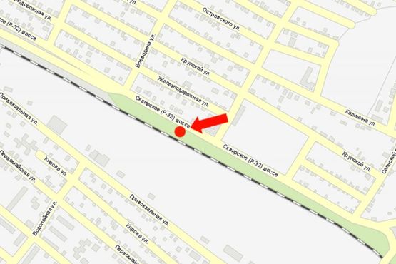 Схема рекламной плоскости по адресу Сквирское шоссе, возле АЗС "ТНК"