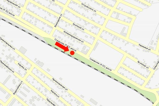 Схема рекламной плоскости по адресу Сквирское шоссе, возле АЗС "ТНК"