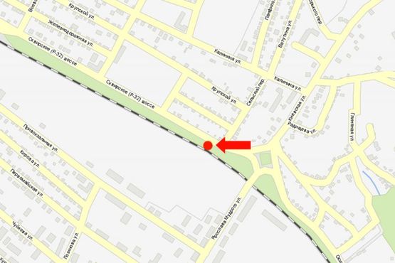 Схема рекламної площини за адресою Сквирское шоссе, 10