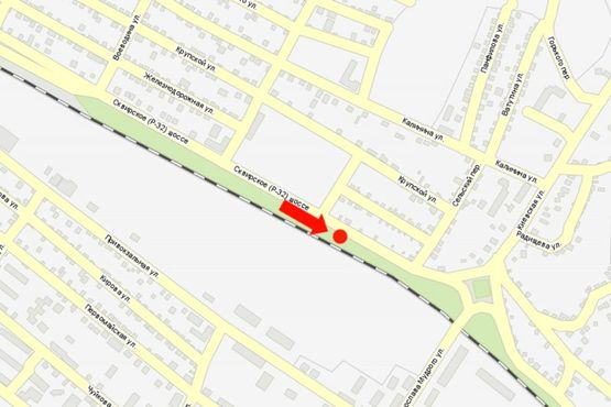 Схема рекламной плоскости по адресу Сквирское шоссе, возле ООО "Полис"