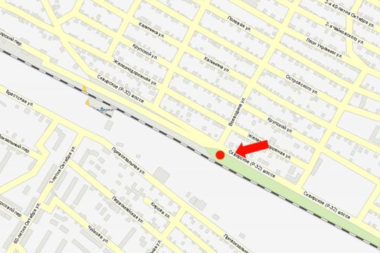 Схема рекламной плоскости по адресу Сквирское шоссе / ул. Воеводина