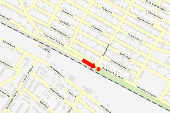 Схема рекламной плоскости по адресу Сквирское шоссе / ул. Воеводина