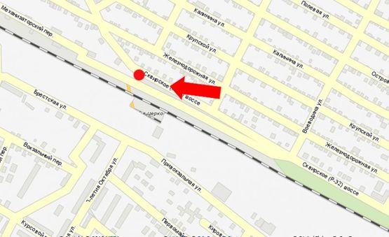 Схема рекламной плоскости по адресу Сквирское шоссе, возле ж/д перехода