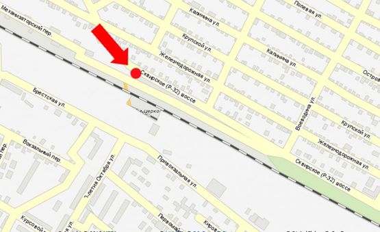 Схема рекламної площини за адресою Сквирское шоссе, возле ж/д перехода