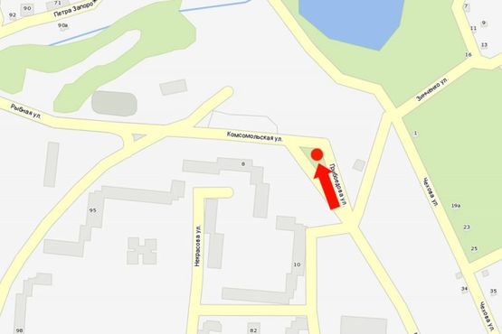 Схема рекламной плоскости по адресу Грибоедова ул. / ул. Рыбная, разделитель, возле АЗС