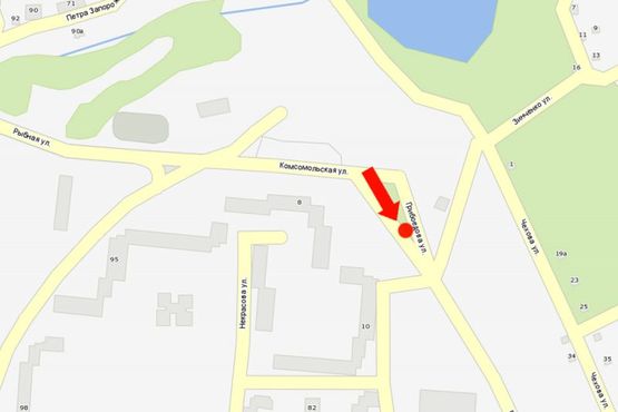 Схема рекламной плоскости по адресу Грибоедова ул. / ул. Рыбная, разделитель