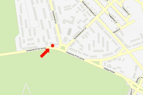 Схема рекламной плоскости по адресу Сквирское шоссе / ул. Турчанинова, возле супермаркета "Сильпо", парка "Александрия", в центр