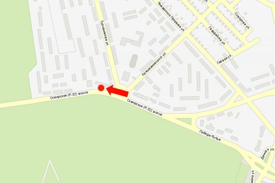 Схема рекламної площини за адресою Сквирское шоссе / ул. Турчанинова, возле супермаркета "Сильпо", парка "Александрия", из центра