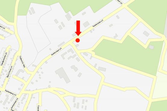 Схема рекламной плоскости по адресу Киевская ул. / ул. Глиняная, разделитель, въезд из Киева