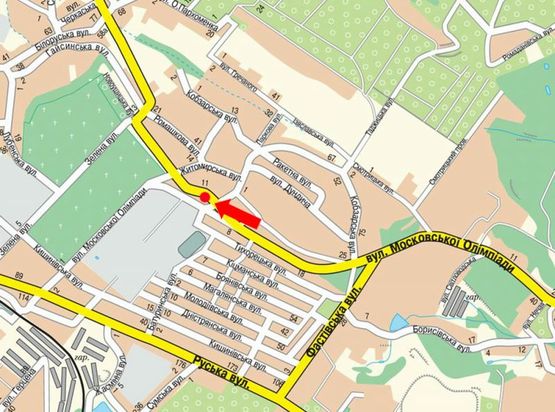 Схема рекламной плоскости по адресу Измайловская ул., 1 / Ромашковая ул., возле рынка "Калиновский"