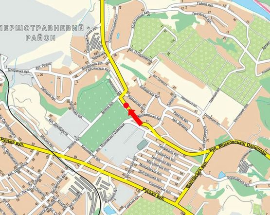 Схема рекламной плоскости по адресу Измайловская ул., возле рынка "Калиновский", разделитель, из центра к рынку, правый