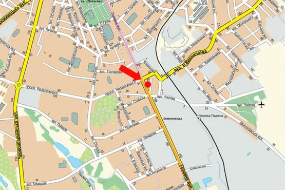 Схема рекламной плоскости по адресу Главная ул., 189, возле магазина "Фламинго", Приватбанка