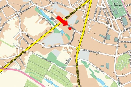Схема рекламной плоскости по адресу Каспрука ул., 50, в сторону Героев Майдана ул. (бывш. Красноармейская ул.)