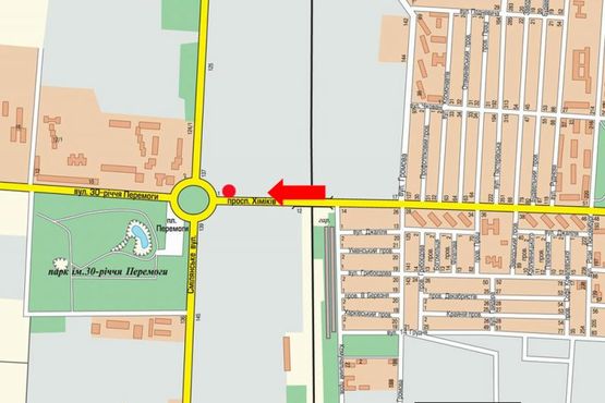 Схема рекламной плоскости по адресу Химиков пр. / Смелянская ул., съезд с моста