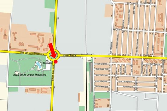 Схема рекламной плоскости по адресу Смилянская ул. / Химиков пр., перед мостом