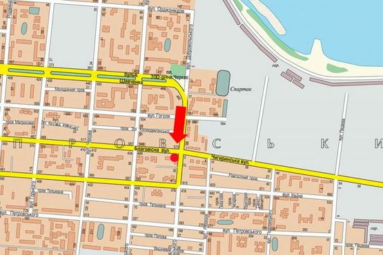 Схема рекламной плоскости по адресу Добровольского ул. / Благовестная ул., в сторону супермаркета "Премьер"