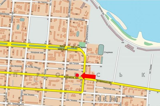 Схема рекламной плоскости по адресу Благовестная ул., 571 / Добровольского ул., в центр