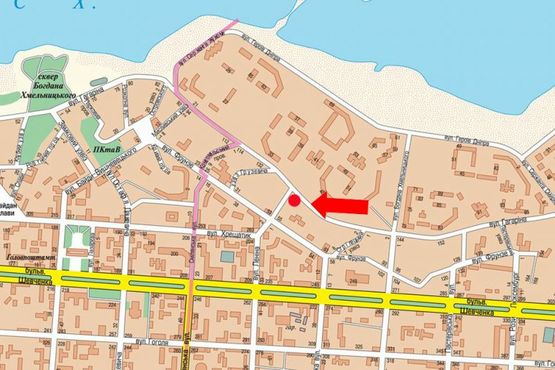 Схема рекламной плоскости по адресу Гагарина ул., спуск к Небесной сотни ул., возле супермаркета "Абсолют"