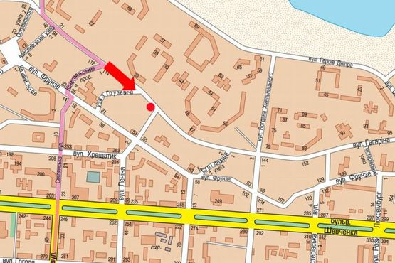 Схема рекламной плоскости по адресу Гагарина ул., спуск к Небесной сотни ул., возле супермаркета "Абсолют"