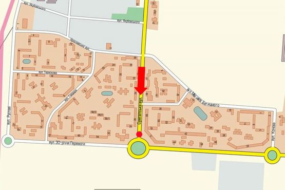 Схема рекламной плоскости по адресу Сумгаитская ул. / 30-летия Победы ул., возле супермаркета "Эпицентр", разделитель