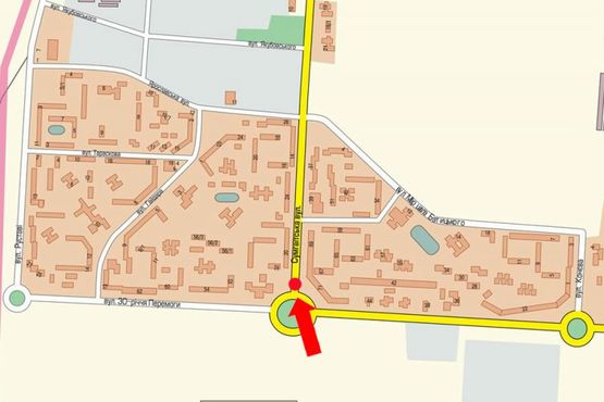 Схема рекламной плоскости по адресу Сумгаитская ул. / 30-летия Победы ул., возле супермаркета "Эпицентр", разделитель