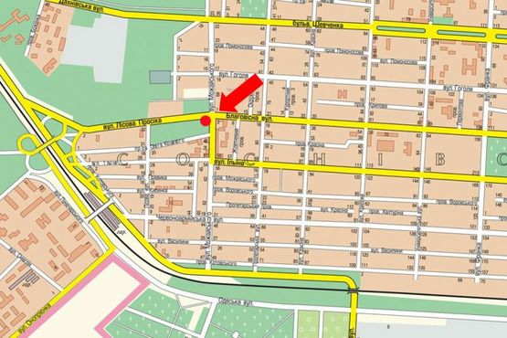 Схема рекламной плоскости по адресу Благовестная ул. / Можайского ул., из центра