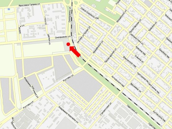 Схема рекламной плоскости по адресу Одесская ул. / Рустави ул., возле супермаркета "АТБ"