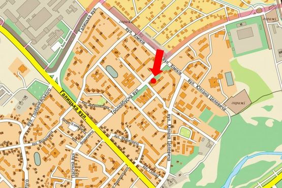 Схема рекламной плоскости по адресу Троллейбусная ул., 12, возле аптеки, в центр