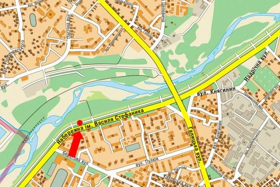 Схема рекламной плоскости по адресу Набережная им. В. Стефаника ул., 28