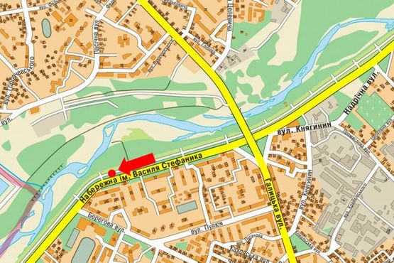 Схема рекламной плоскости по адресу Набережная им. В. Стефаника ул., 28